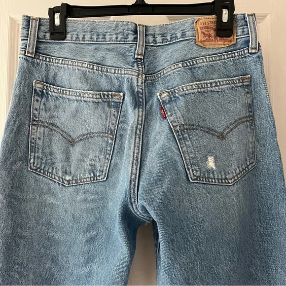 Levi’s 94 Baggy Distressed Jeans Size 29x31 Y2K Straight Leg Denim - Picture 3 of 13